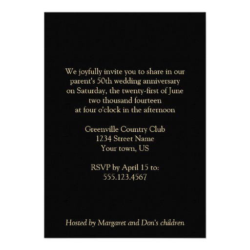 Vintage 50th Wedding Anniversary Invitation