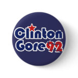 Vintage 90s Clinton Gore 1992 Pin