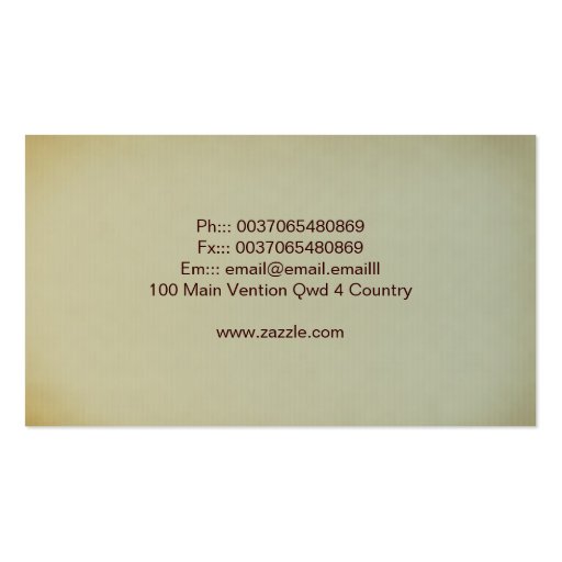vintage abstract business card with trees (back side)