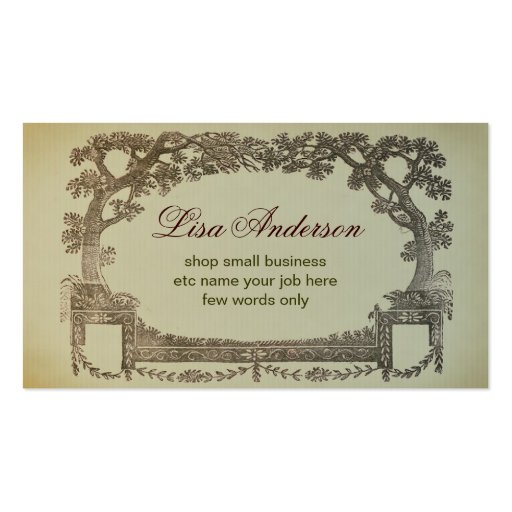 vintage abstract business card with trees