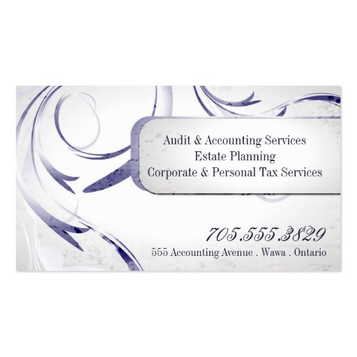 Vintage Accounting Bookkeeping Swirl Business Card (back side)