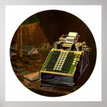 Vintage Accounting Machine Poster