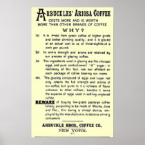 "Vintage-ad ARBUCKLES' ARIOSA COFFEE" Posters
