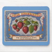 Vintage Ad for Fresh Strawberries circa 1868 Mouse Pad