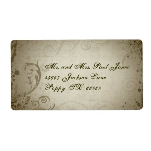 Vintage Address Label with Flourishes Zazzle