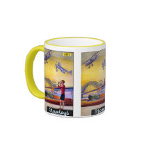 Vintage Advertisement: Hanleys Toy Airplane Coffee Mugs