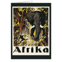 Vintage Africa Travel Poster Card
