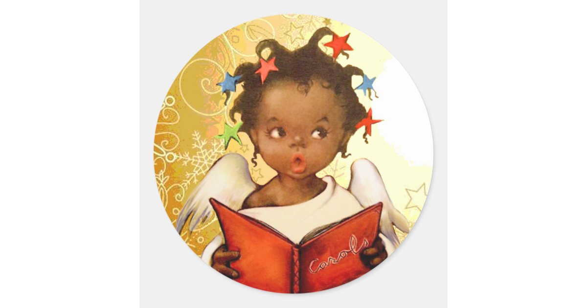 vintage african american angel christmas stickers zazzle christmas wood stamps