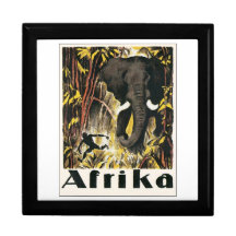 Vintage Afrika Poster Keepsake Boxes