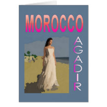 Vintage Agadir poster Greeting Cards