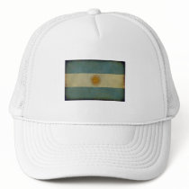 Vintage aged retro Argentina flag Hats