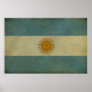 Vintage aged retro Argentina flag Poster