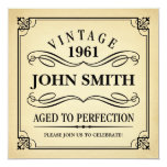 Vintage Aged to Perfection Funny Birthday Invite