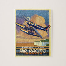Vintage air Racing poster Jigsaw Puzzle