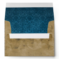 Vintage Airmail Blue Damask A7 Envelope