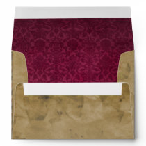 Vintage Airmail Deep Pink Damask A7 Envelope