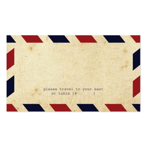 Vintage Airmail Escort Card Business Cards (front side)