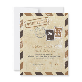 Vintage Airmail Invitation Card invitation