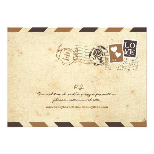 Vintage Airmail Love Letter Personalized Note Personalized Announcements