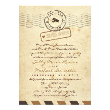 Vintage Airmail Love Letter Wedding Invitation