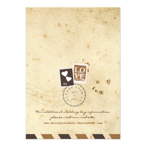 Vintage Airmail Love Letter Wedding Invitation