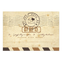 Vintage Airmail Love Letter Wedding Response Card