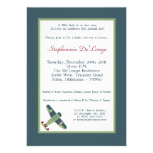 Vintage Airplane Baby Shower Invitation