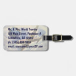 Vintage Airplane Flying Around the World in Clouds Tags For Bags