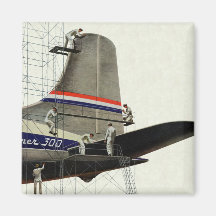 Vintage Airplane Maintenance Refrigerator Magnets