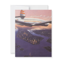 Vintage Airplane over Hudson River, New York City Personalized Invitation