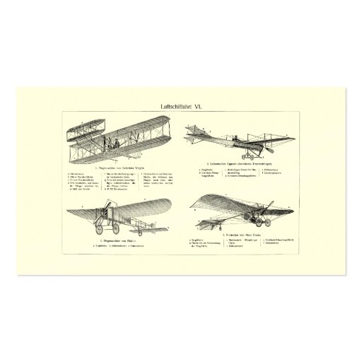 Vintage Airplane Retro Old Biplane Antique Planes Business Card (front side)