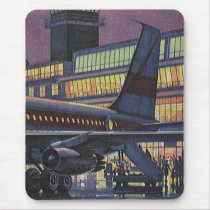 Vintage Airport, Passengers Boarding Airplane Mouse Pad