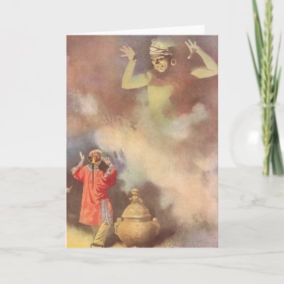 Vintage Aladdin and the Genie of the Lamp Card