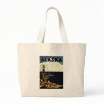 vintage alaska poster tote bag