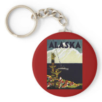 vintage alaska poster keychains