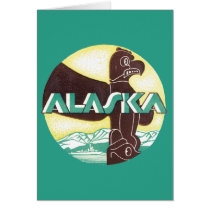Vintage Alaska Travel Poster Card