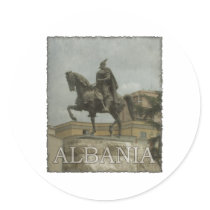 Vintage Albania Round Stickers