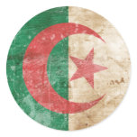 Vintage Algeria Flag Round Sticker