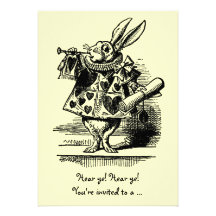 Vintage Alice in Wonderland Baby Shower Invitation