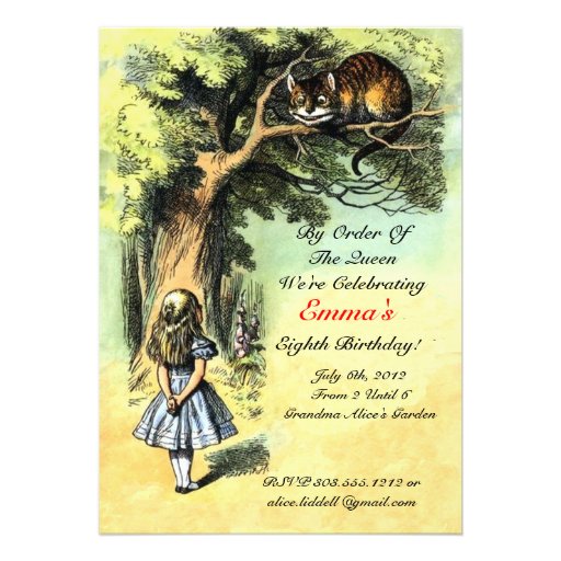 Vintage Alice In Wonderland Birthday Invitation