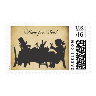 Vintage Alice in Wonderland Birthday Party Stamp