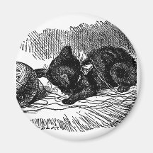 Vintage Alice in Wonderland black cat book drawing Refrigerator Magnets