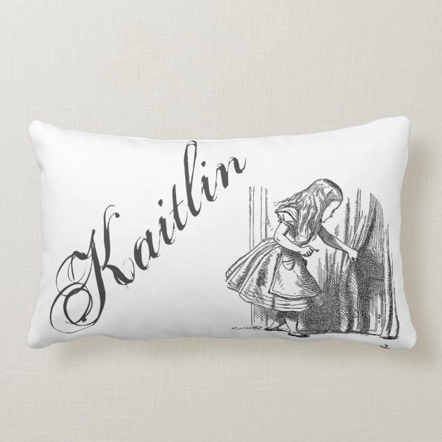 Vintage Alice in Wonderland custom name antique Pillow