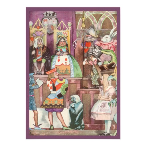Vintage Alice in Wonderland Girl Birthday Party Cards