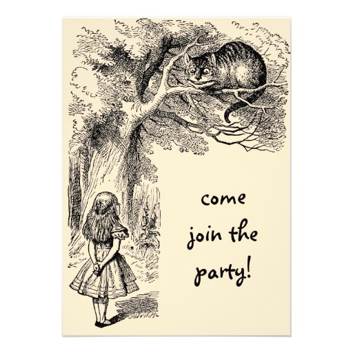 Vintage Alice in Wonderland, Girl Birthday Party Personalized Announcement