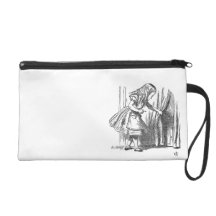 Vintage Alice in Wonderland looking for the door Wristlet Purse