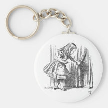 Vintage Alice in Wonderland looking for the door Key Chain