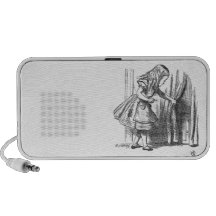 Vintage Alice in Wonderland looking for the door iPhone Speakers