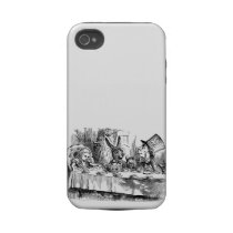 Vintage Alice in Wonderland Mad Hatter tea party Tough Iphone 4 Cases