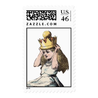 vintage alice in wonderland postage stamp